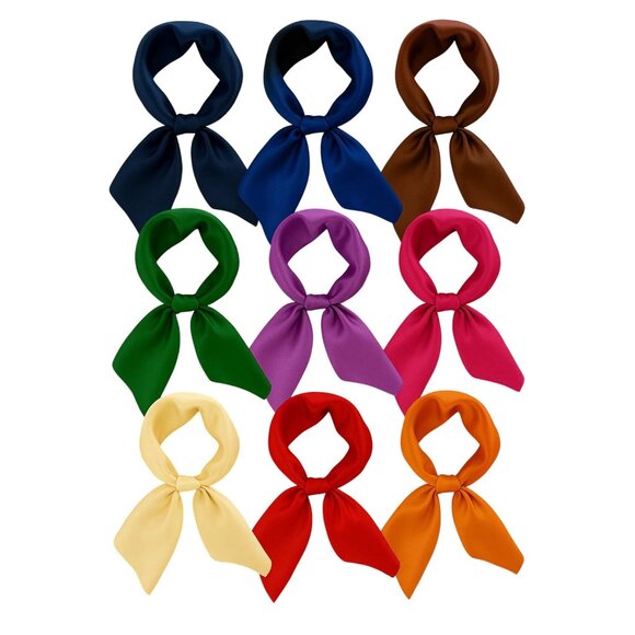 Red Satin Scarf 19x19, Western Cowboy Cowgirl Bandana, Boho Coastal Ranch Wear - Picture 8 of 10